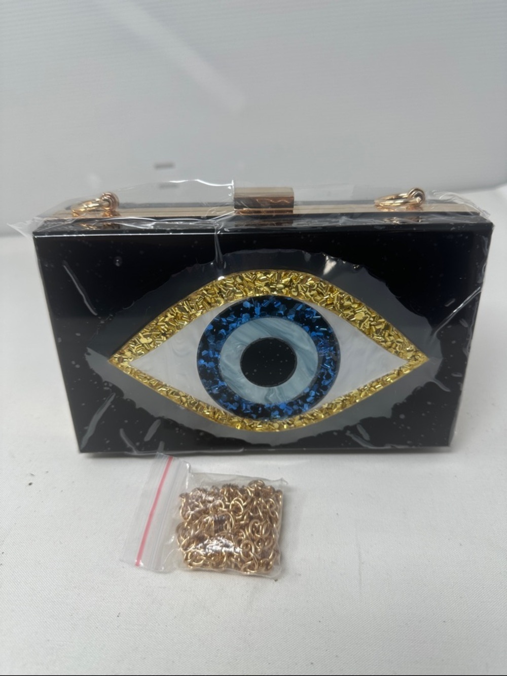 Evil eye clutch purse